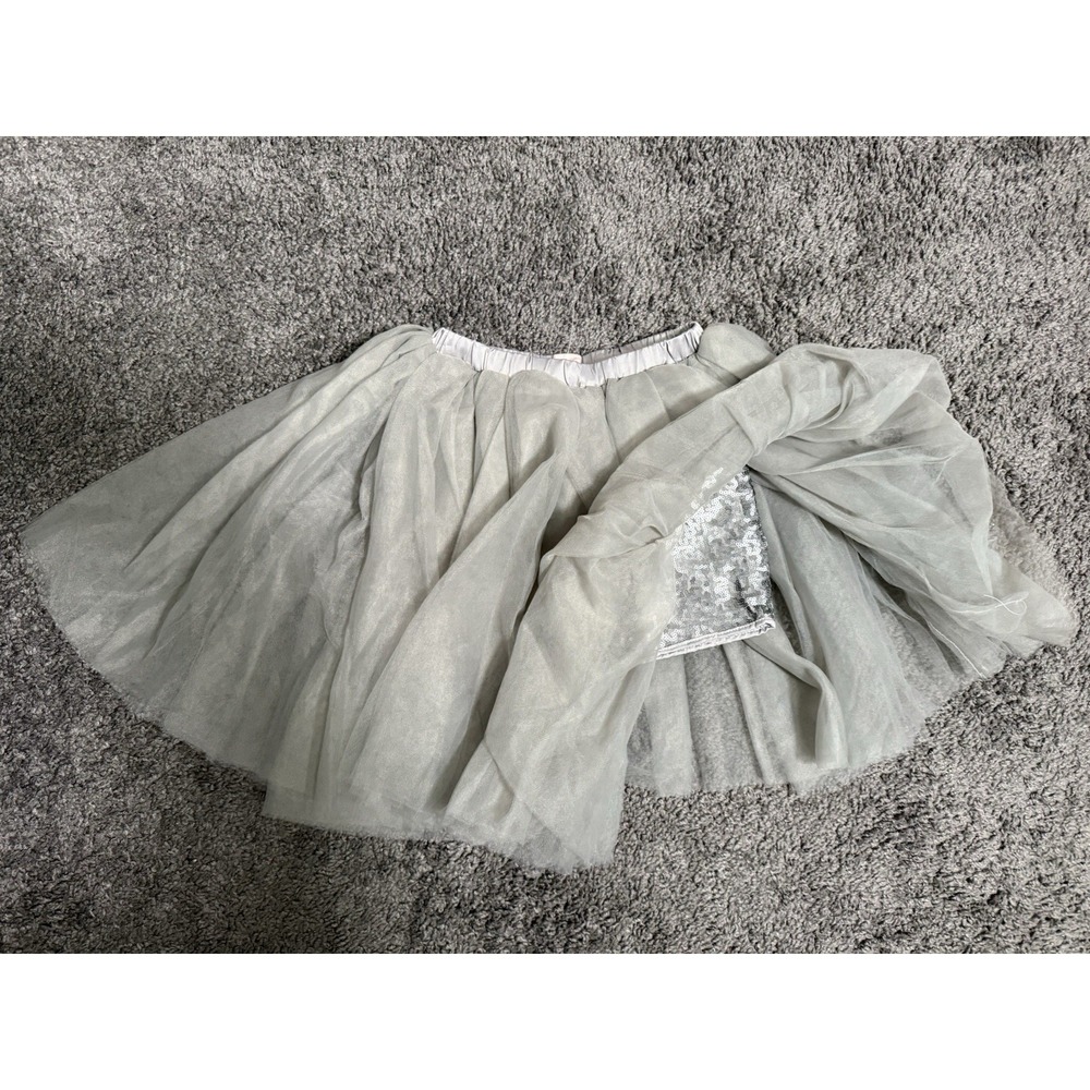 Tutu Couture Girls Sz 8 Gray Tulle Tutu With Sparkle Shorts Dance Dress Up Fab